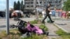 A baby stroller lies by a road after a deadly Russian missile attack in Vinnytsya on July 14. At least 23 people were killed, including three children.