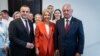 Fostul premier Vasile Tarlev (stânga), fosta guvernatoare a Găgăuziei Irina Vlah și fostul președinte al R. Moldova, Igor Dodon, pe 29 iulie. 