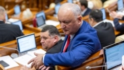 Igor Dodon în timpul ședinței Parlamentului din 12 decembrie 2025