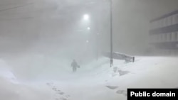 Снежный шторм на Камчатке