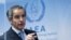 IAEA Director-General Rafael Grossi speaks at a news conference during a board of governors emergency meeting on Ukraine in Vienna on March 2.