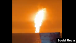 Пожар в Каспийском море