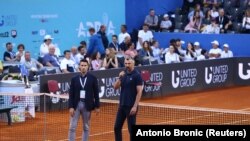 Đorđe Đoković, brat srpskog tenisera Novaka, i Goran Ivanišević na Adria Touru u Zadru, 21. jun 2020. 