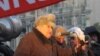 Russian opposition activist Marina Salye speaking at a For Fair Elections protest in St. Petersburg last month.