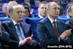 Директор ФСБ Александр Бортников и Владимир Путин, декабрь 2019 года