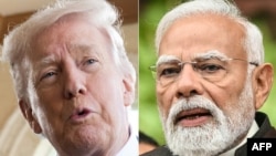 Колаж със снимки на президента на САЩ Доналд Тръмп в Палм Бийч, Флорида, на 1 февруари 2026 г., и на министър-председателя на Индия Нарендра Моди в Ню Делхи на 29 януари 2026 г.