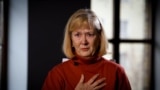 Ukraine - Bucha resident Lyudmyla Kizilova - from Ukrainian Service documentary on Yablunska Street - screen grab 