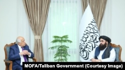د خلیلزاد او متقي نننی ملاقات، عکس د طالبانو د بهرنیو چارو وزارت له پانې