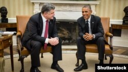 Президенти України та США Петро Порошенко та Барак Обама під час переговорів у Вашингтоні, 18 вересня 2014 року