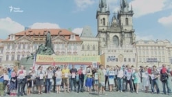 Акція на підтримку Сенцова у Празі (відео)
