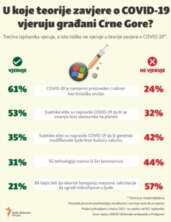 Infographic: Conspiracy theories about the coronavirus in Montenegro, survey