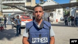 Новинарот на Ал Џезира, Анас ал-Шариф, за време на интервју за АФП во Газа, на 1 август 2024 година.