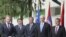 Sastanak u Karađorđevu - članovi Predsedništva BiH Bakir Izetbegović, Željko Komšić i Nebojša Radmanović, predsednik Srbije Boris Tadić i predsednik Turske Abdulah Gul, 26. april 2011