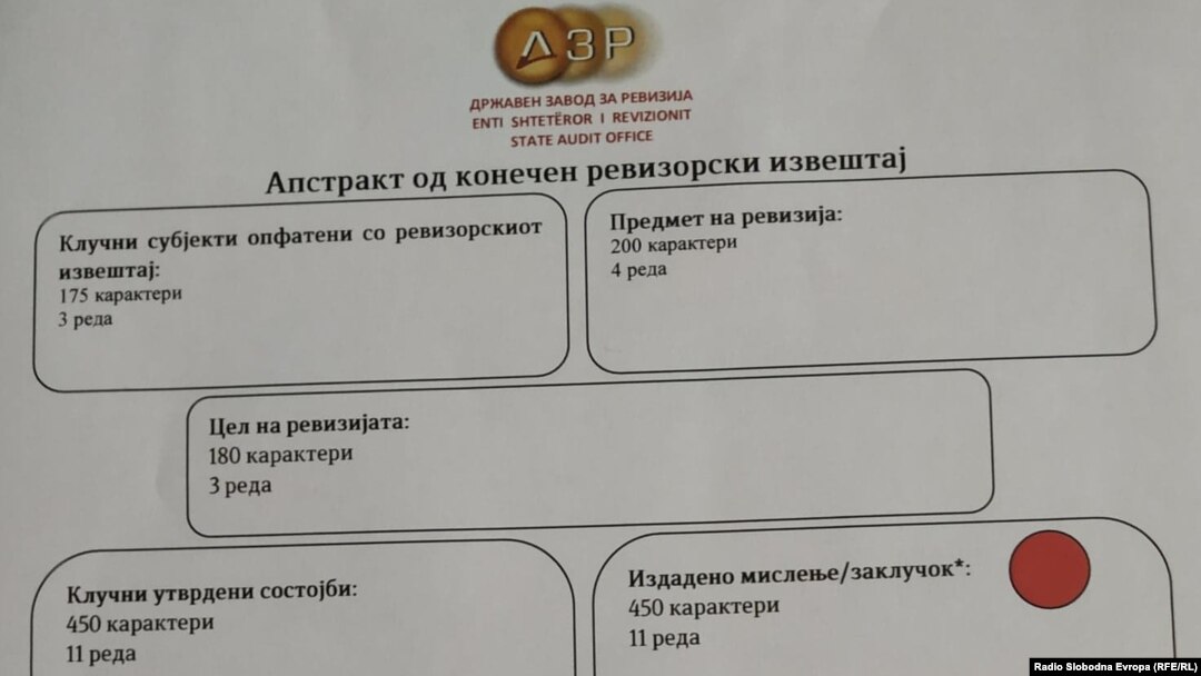 Примерок од новиот начин на кој ќе се презентираат ревизорските извештаи 