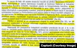 Secvență din Nota CNSAS privindu-l pe informatorul Alex Mihai Stoenescu sub numele de cod „Gavrilescu Adrian” și „Ionescu Paul”