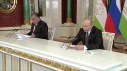 Нишасти матбуотии Путин ва Раҳмон дар Маскав