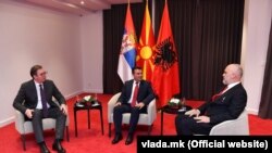 Predsednik Srbije Aleksandar Vučić, premijer Severne Makedonije Zoran Zaev, premijer Albanije Edi Rama, Ohrid. 