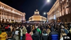 Кадър от протеста в София