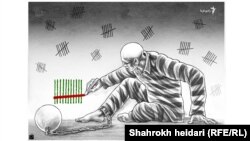 Eýranly karikaturaçy Şahrokh Heidariniň "Türmedäki Täze ýyl" diýen işi