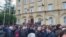 Hundreds of protesters gathered outside the local parliament in Sukhumi on November 15.