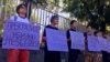 Serbia - Belgrade - Activists of Women in Black protested in front of the Russian Embassy because of the murder of Russian LGBT activist - July 25th 2019