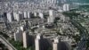 Modern Tehran aerial view shows the extent of large building projects.