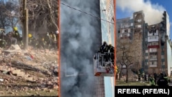 Echipele de salvare ucrainene caută supraviețuitori după atacul rusesc asupra orașului Ternopil