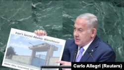 Israeli Prime Minister Benjamin Netanyahu addresses the 73rd session of the United Nations General Assembly at U.N. headquarters in New York, U.S., September 27, 2018.