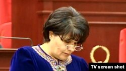 Türkmenistanyň Mejlisiniň başlygy Akja Nurberdiýewa Mejlisdäki duşuşykda, 20-nji ýanwar, 2011.