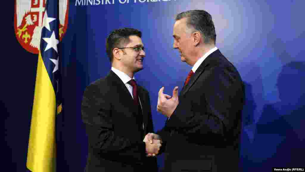 Srbija - Ministri spoljnih poslova Srbije i BiH, Vuk Jeremić i Zlatko Lagumdžija susreli su se u Beogradu, 14.03.2012. Foto: Reuters / Dado Ruvić