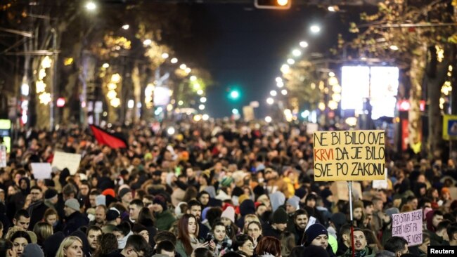 Protestë kundër politikave të qeverisë, korrupsionit dhe neglizhencës në Serbi. Dhjetor, 2024.