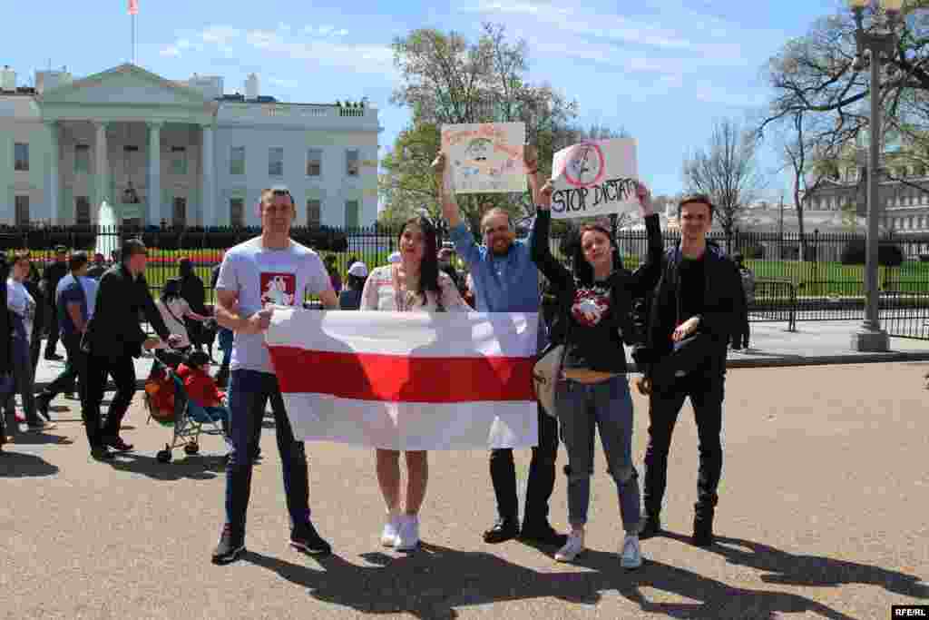 USA - the protest supporting Belarus opposition in Washington DC near the White House