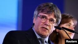 Carles Puigdemont a katalán regionális választás napján, 2024. május 12-én Franciaországban