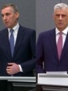 Nga e majta: Jakup Krasniqi, Rexhep Selimi, Kadri Veseli dhe Hashim Thaçi. Mbi ta rëndojnë akuza për krime lufte dhe krime kundër njerëzimit, të cilat vetë ata i kanë mohuar.