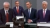 S lijeva: Hašim Tači, Kadri Veseli, Redžep Selimi i Jakup Krasnići u Hagu, 18. februar 2026. 