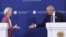 Armenian Prime Minister Nikol Pashinian and EU Commission President Ursula von der Leyen at a joint news conference in Yerevan, July 2, 2026.