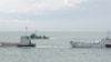 Российские катера Каспийской флотилии во время прохода Азовским морем, 14 апреля 2021 года