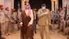 Pakistani Army Chief of Staff General Qamar Javed Bajwa is welcomed by Saudi Arabian Deputy Defense Minister Prince Khalid bin Salman, in Riyadh on August 17