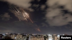 Israel's Iron Dome anti-missile system intercepts rockets over Ashkelon, October 1, 2024. 