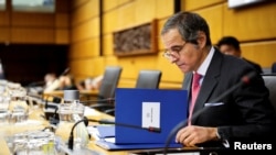 International Atomic Energy Agency Director-General Rafael Grossi attends an agency board meeting in Vienna on November 20.