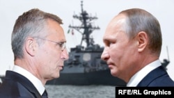 Secretarul general NATO, Jens Stoltenberg (stânga), și președintele Federației Ruse, Vladimir Putin (colaj)