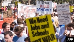 Antiwar demonstrators in Washington on March 20.