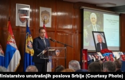 Komemoraciji je, uz Dačića, prisustvovao vrh policije, 10. april 2025.