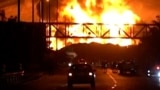 Fire blazing near Tehran, Iran, caused by Israeli air strike on June 15