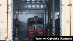 Депо, пострадавшее в ходе российского удара в декабре 2025 года