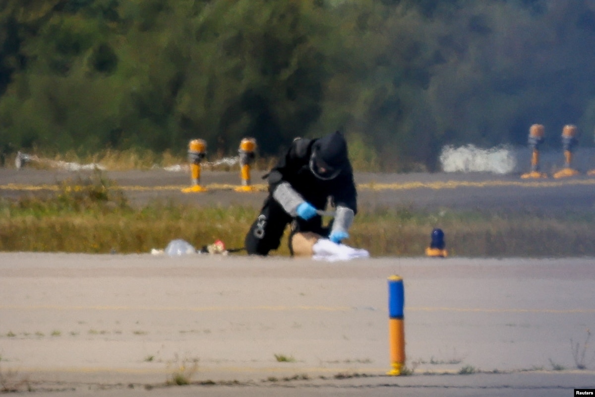 Aerodrom luka Leipzig Halle nakon što je dron pronađen u blizini piste, august 2026.