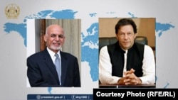 محمد اشرف غنی، رئیس جمهوری افغانستان (چپ) و عمران خان، صدراعظم پاکستان