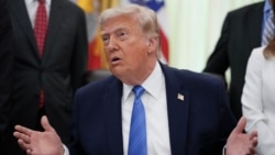 US President Donald Trump speaks at the White House in Washington on June 10.