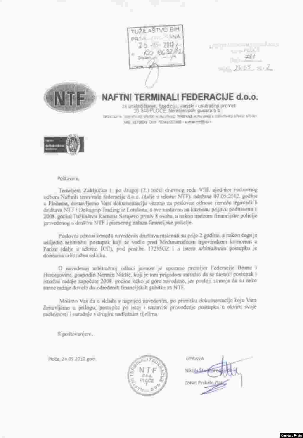 Prijava Tužila&scaron;tvu BiH