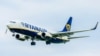 Belgium -- A Boeing 737-8AS airplane of Irish low-cost carrier Ryanair (EI-DPZ) approaches for landing at Brussels National Airport in Brussels, April 21, 2017